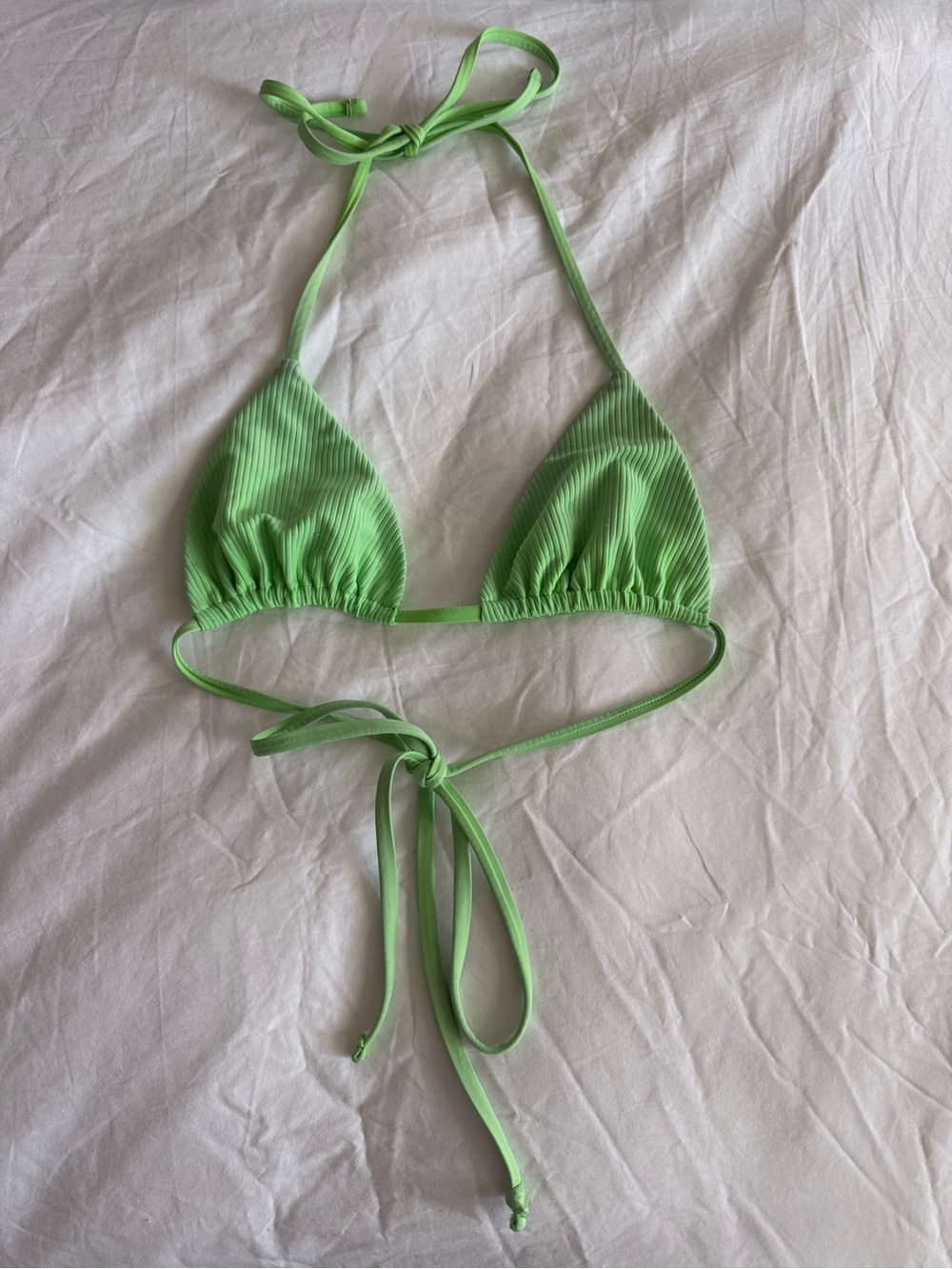 Frankie's Bikinis Neon Green Triangle Bikini Top